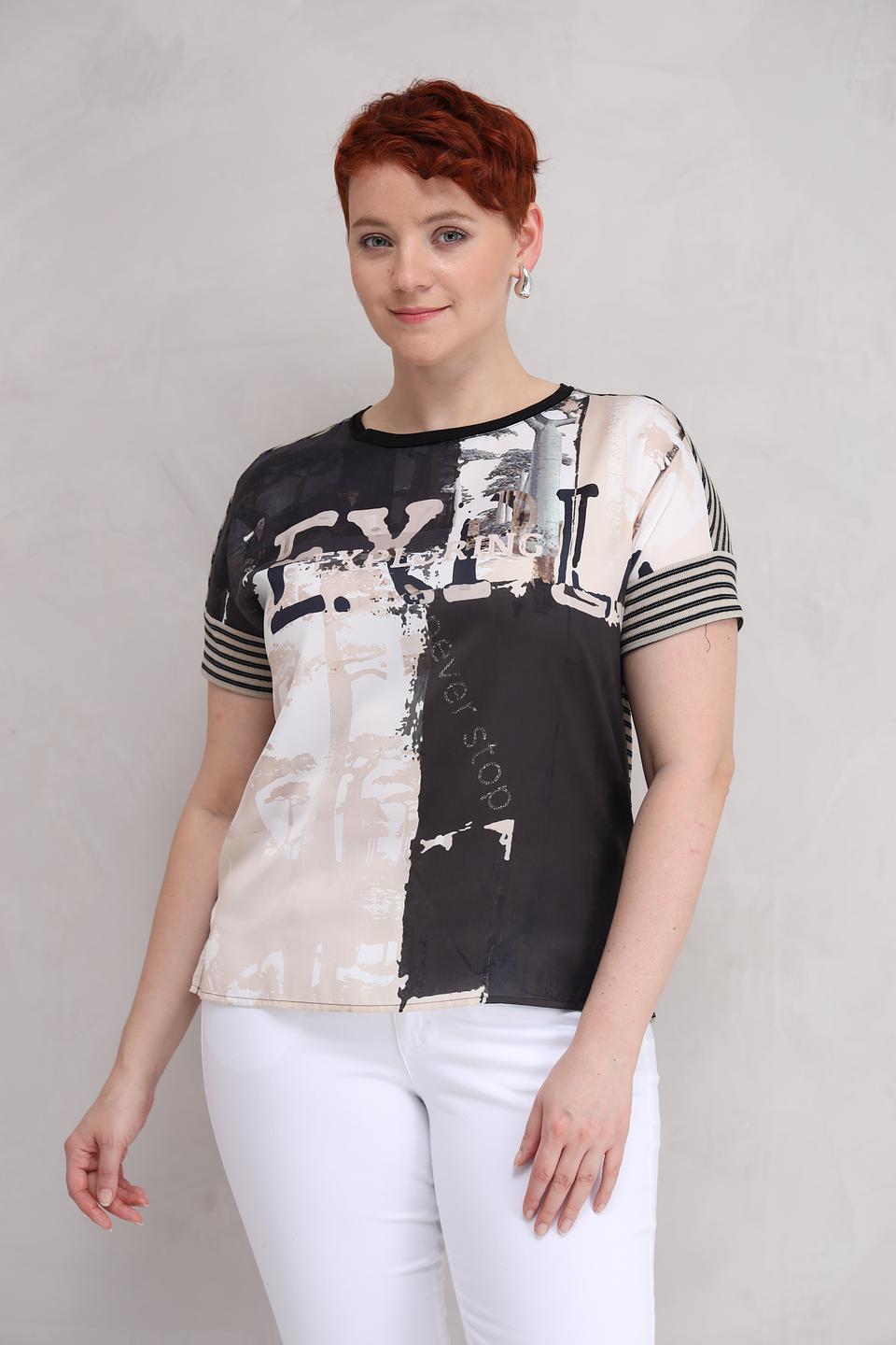 Футболка Lecomte с принтом чёрная