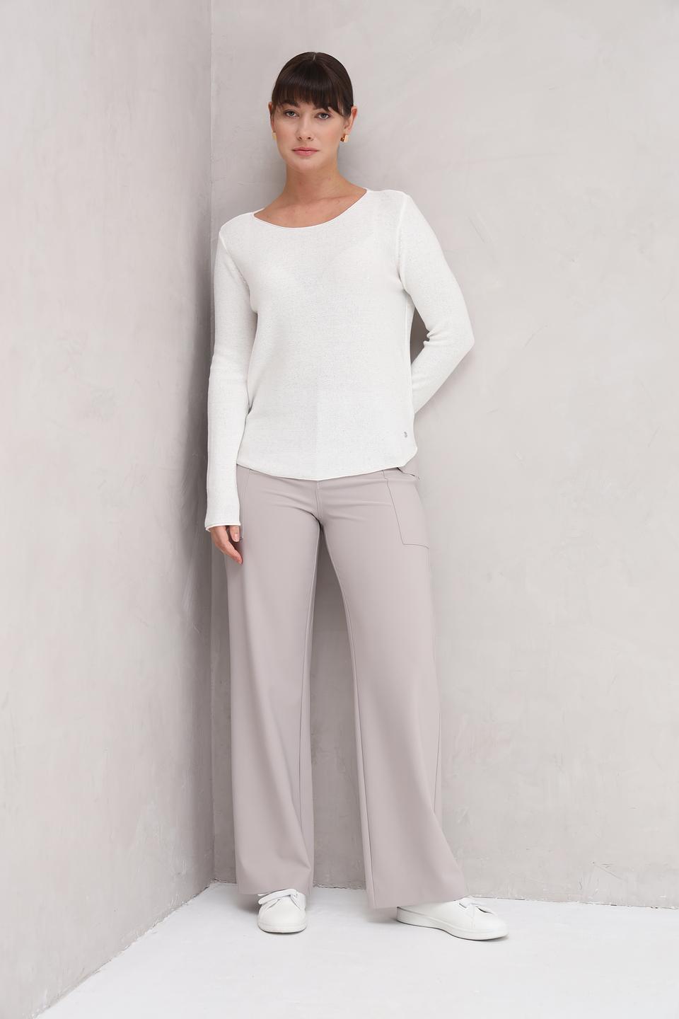 Пуловер Monari белый с вырезом