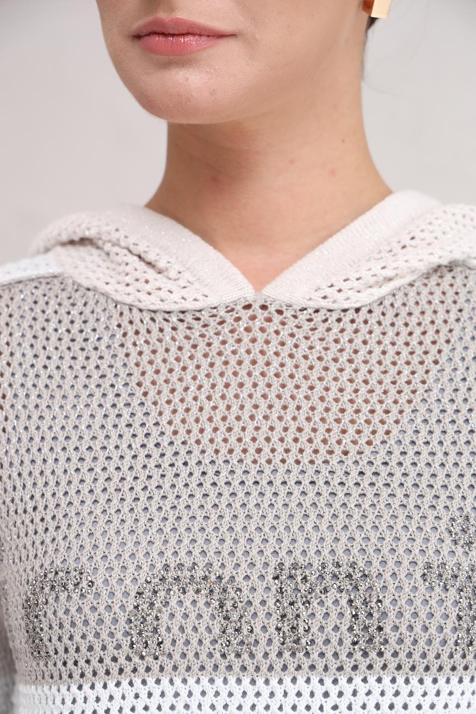 Пуловер Monari с ажурной вставкой