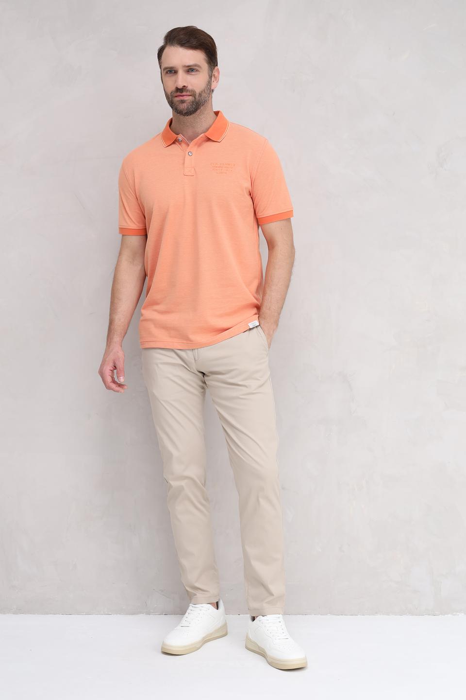 Поло Lerros оранжевый с вышивкой