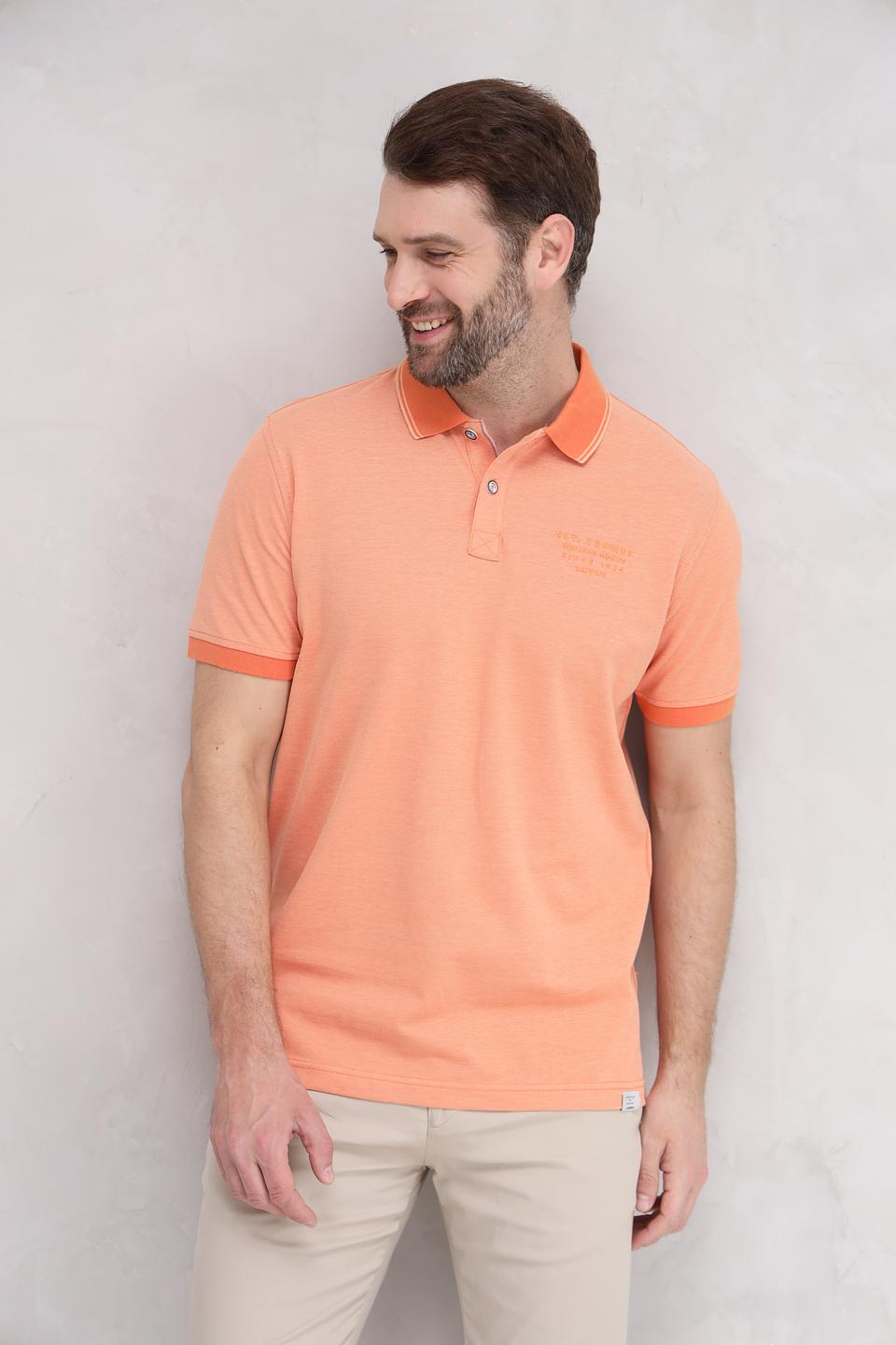 Поло Lerros оранжевый с вышивкой