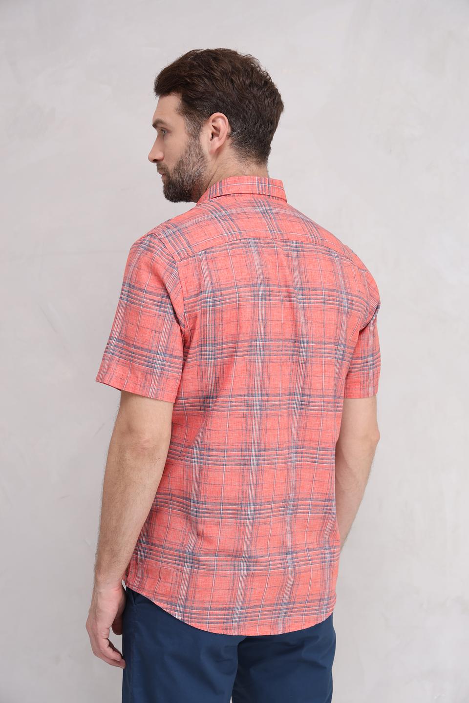 Рубашка кр Lerros клетка оранжевый