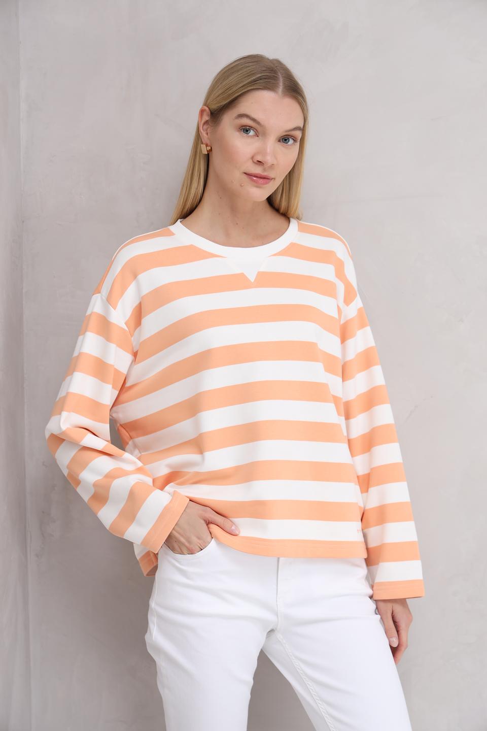 Пуловер Tom Tailor в полоску персиковый