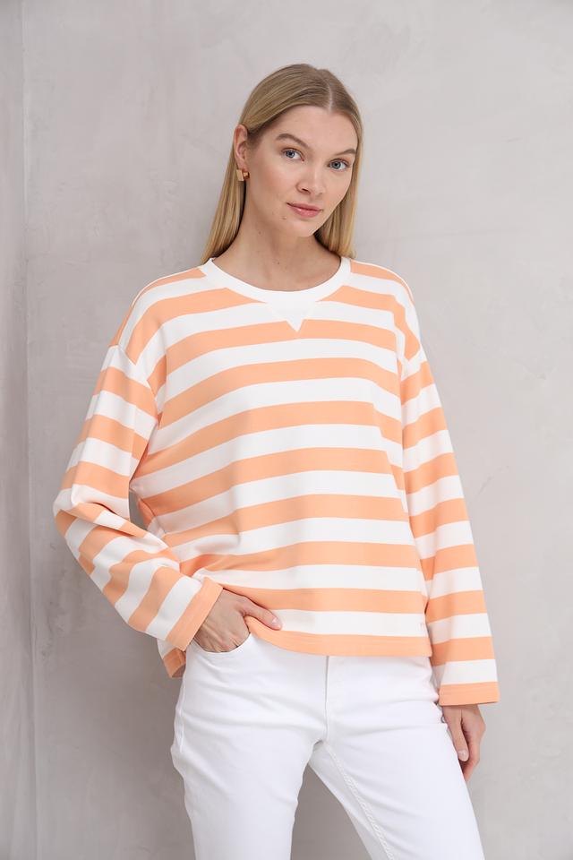 Пуловер Tom Tailor в полоску персиковый