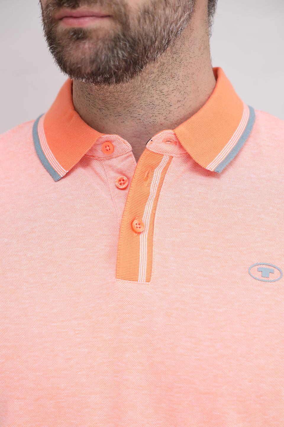 Поло Tom Tailor персиковое с отделкой