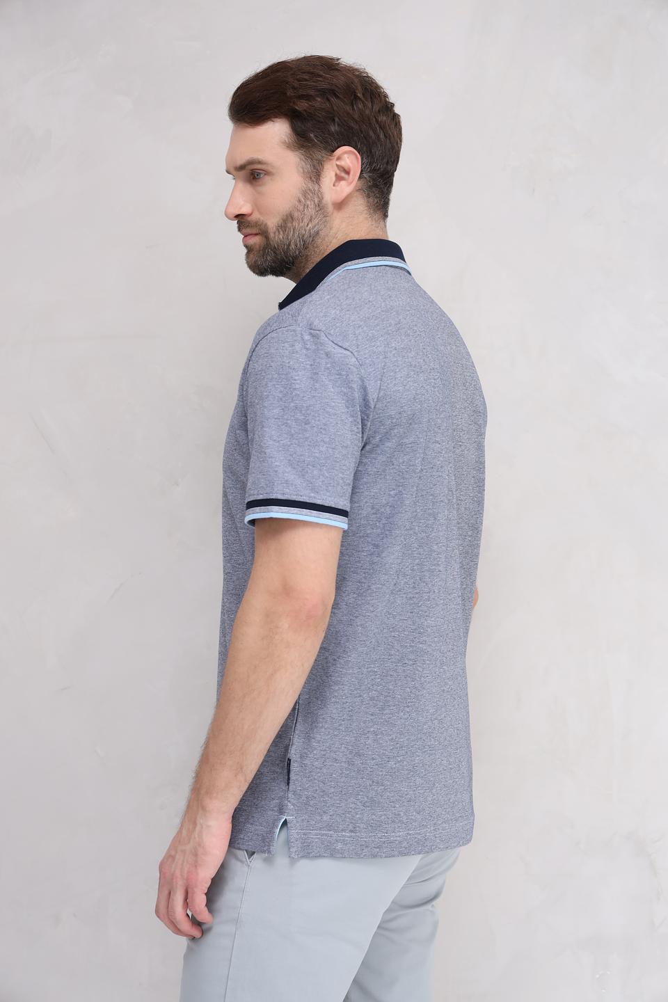 Поло Tom Tailor мужское серое с отделкой