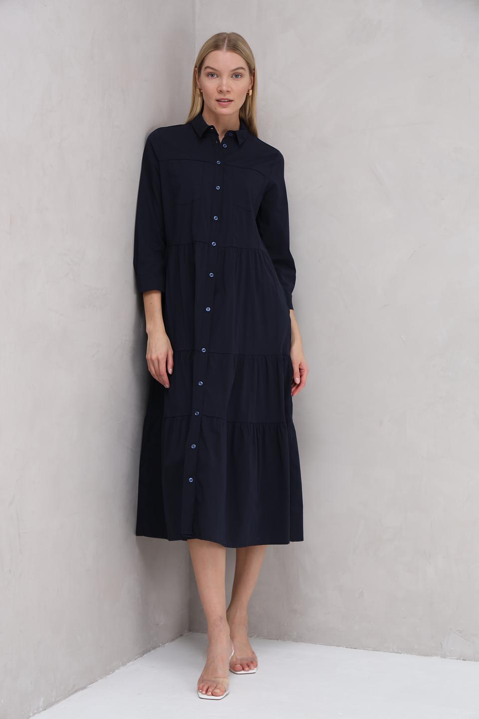 Платье рубашка More and More тёмно-синее