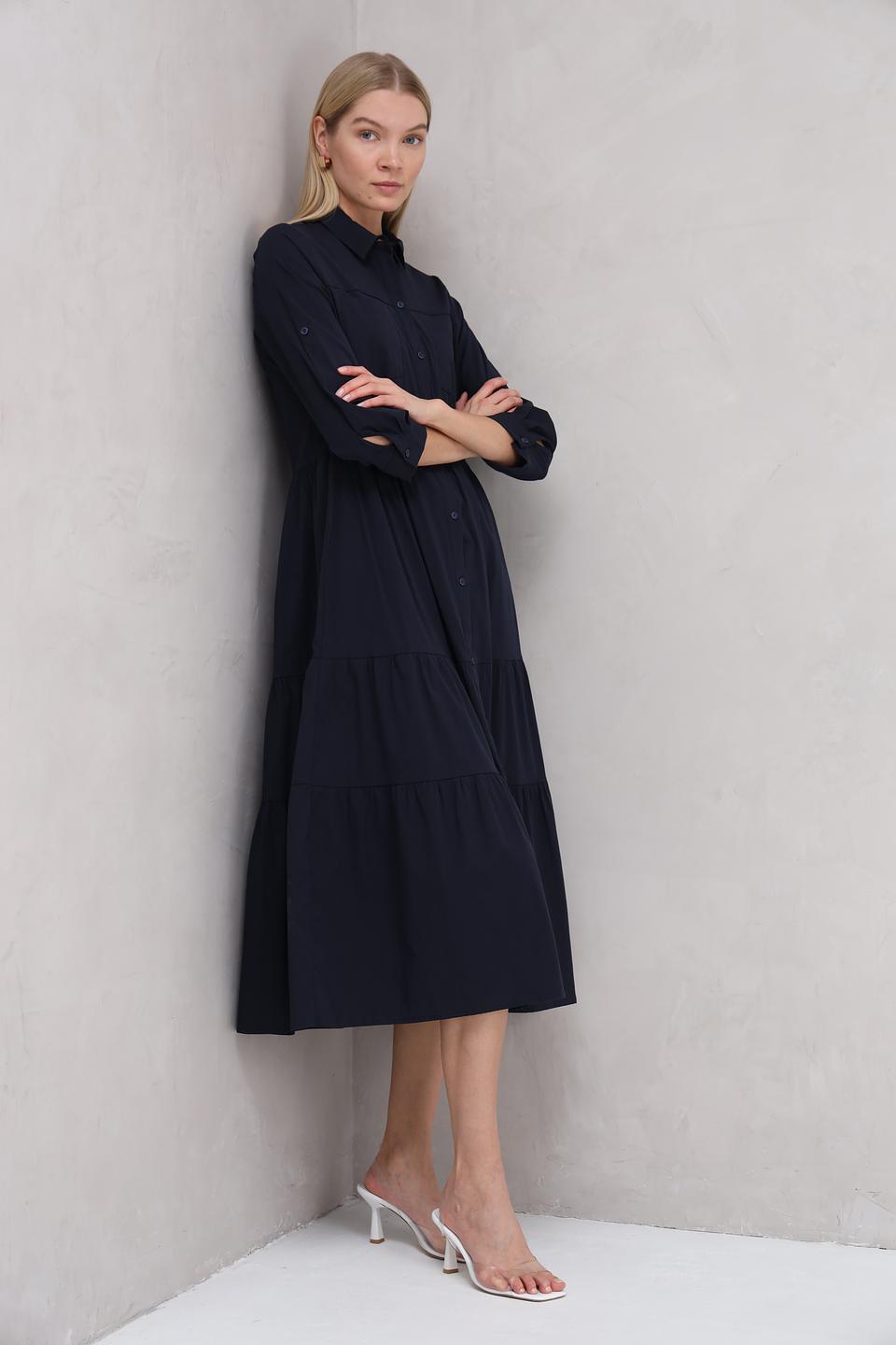 Платье рубашка More and More тёмно-синее