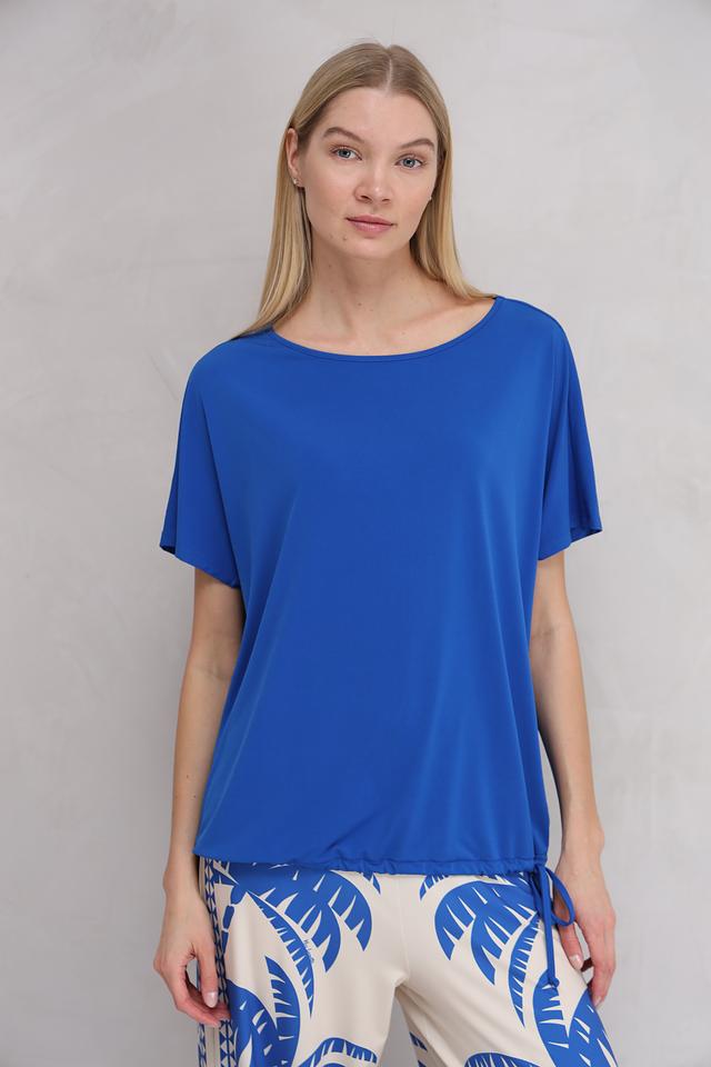 Блуза Miss Lagotte свободного кроя синяя