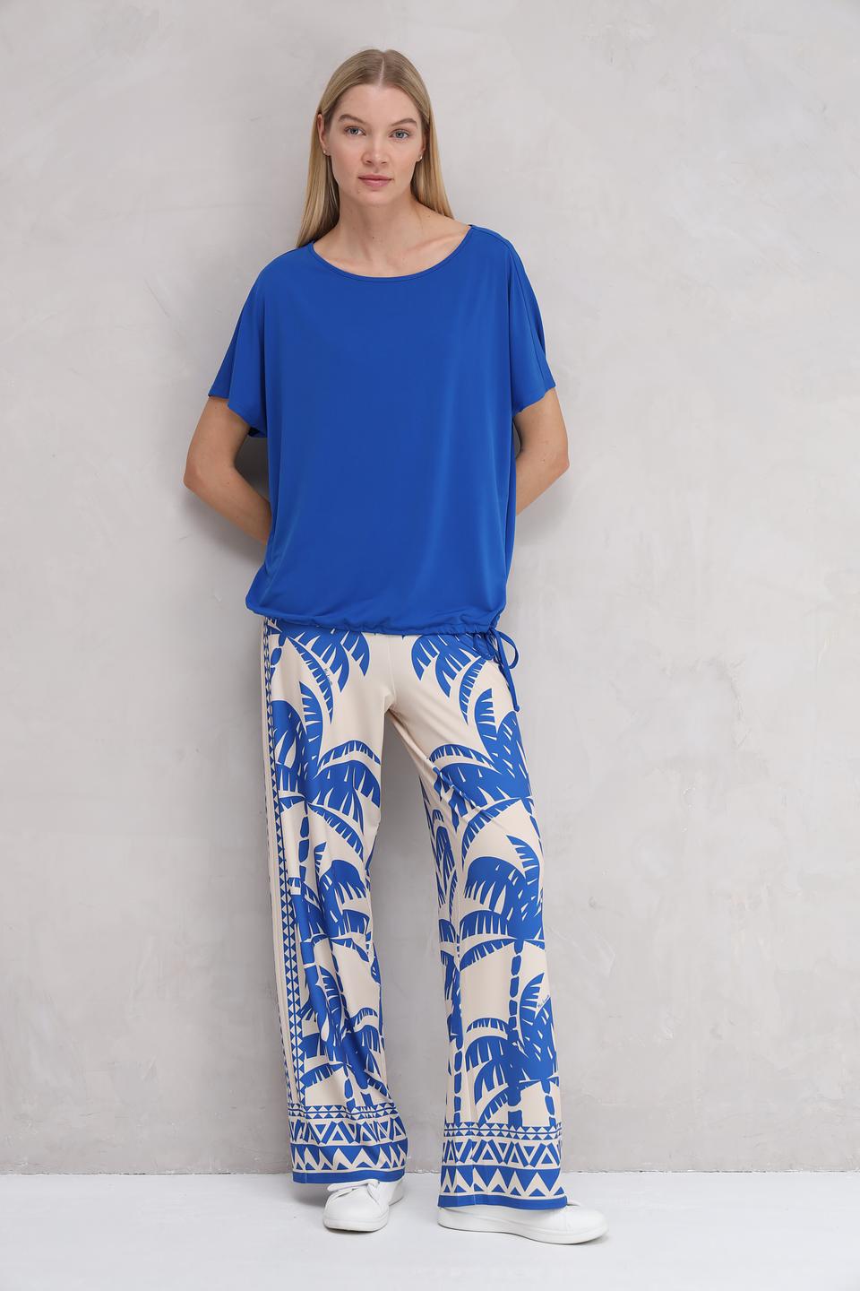 Блуза Miss Lagotte свободного кроя синяя