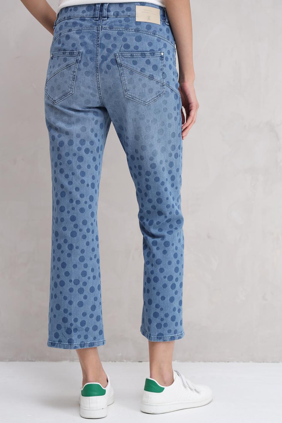 Джинсы Gardeur с принтом в горошек голубой