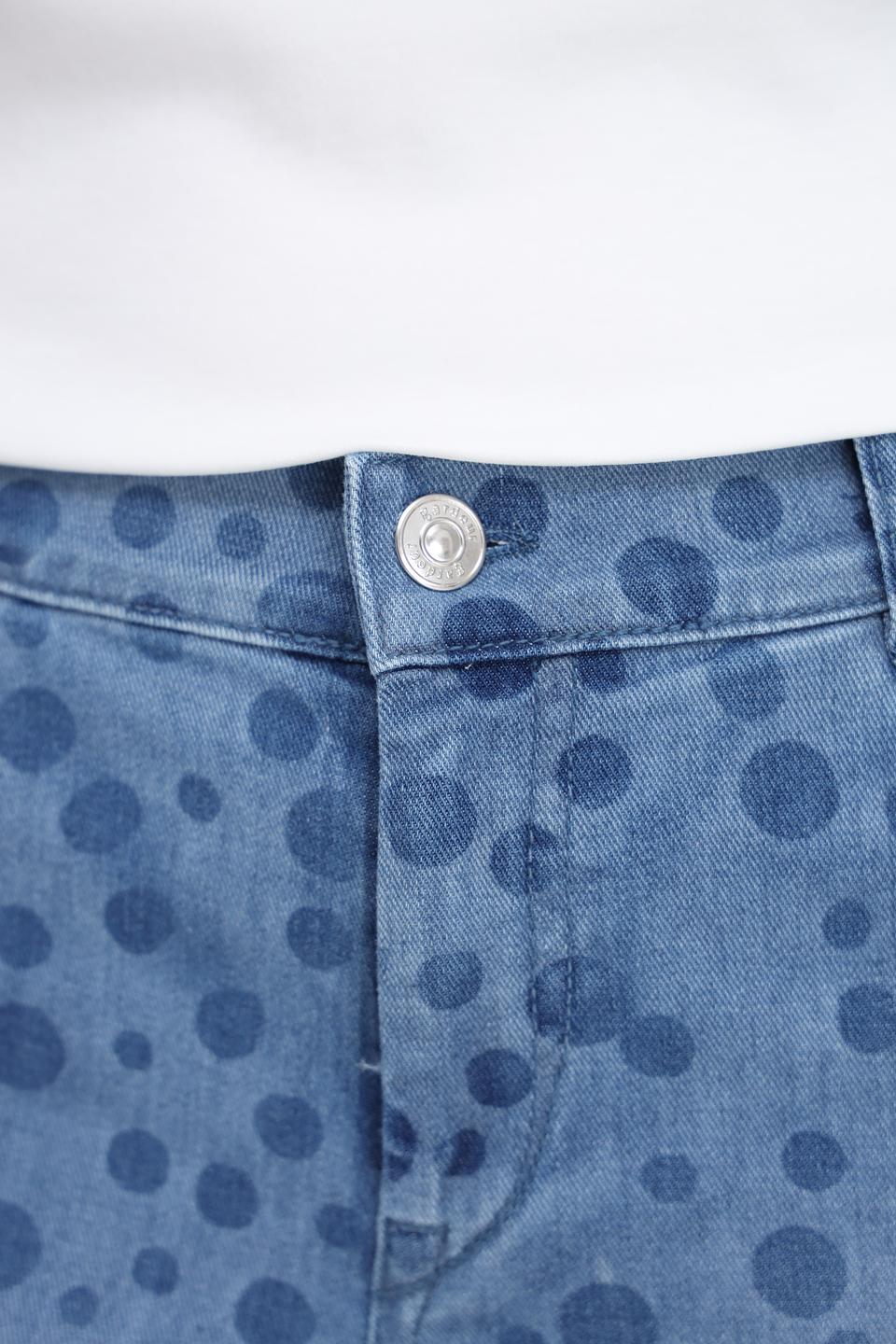 Джинсы Gardeur с принтом в горошек голубой