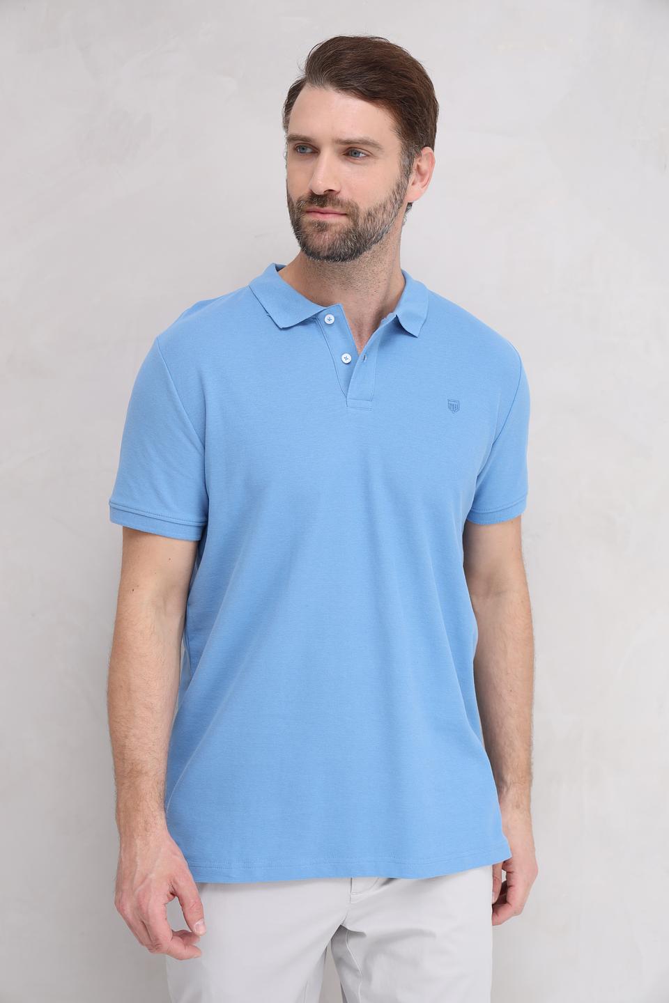 Поло Basefield голубое