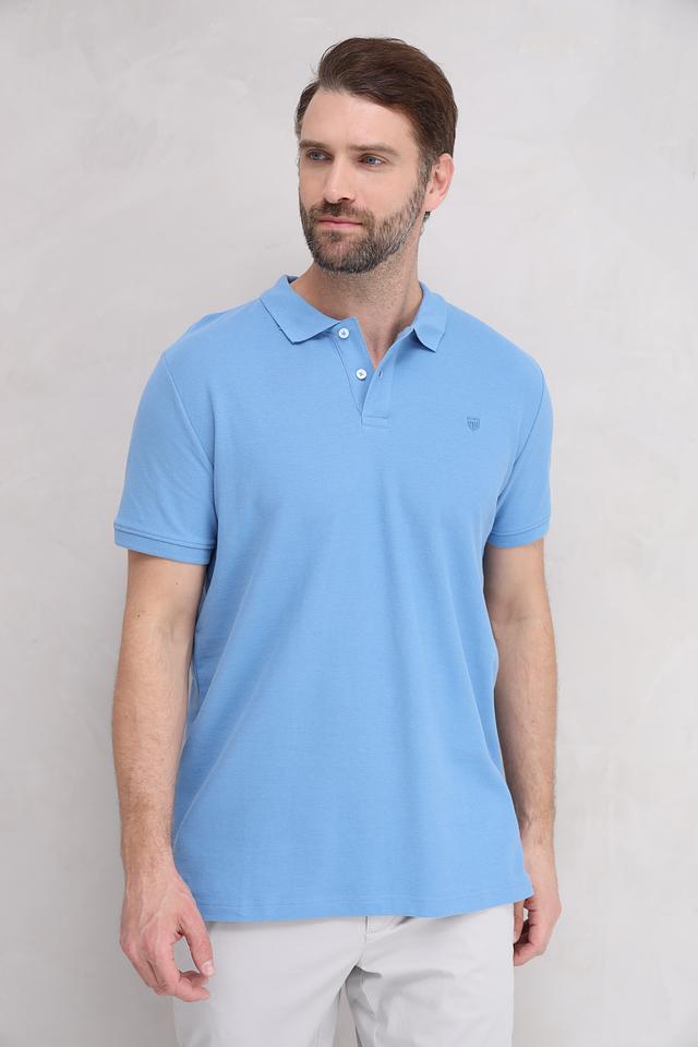 Поло Basefield голубое