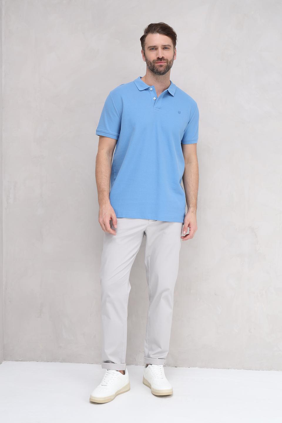 Поло Basefield голубое