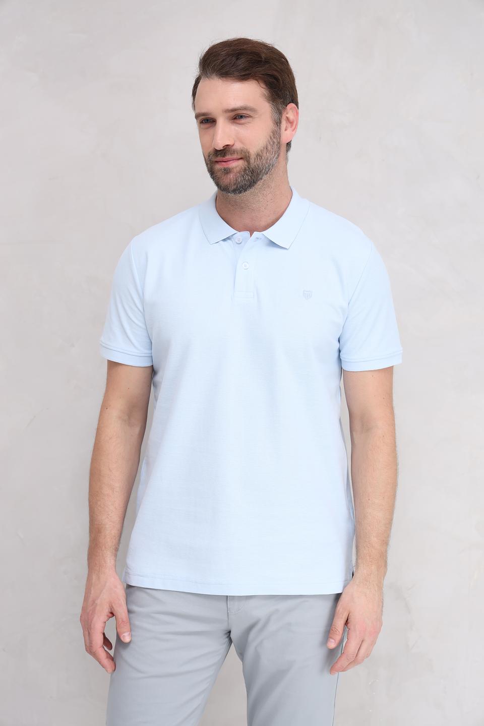 Поло Basefield голубое