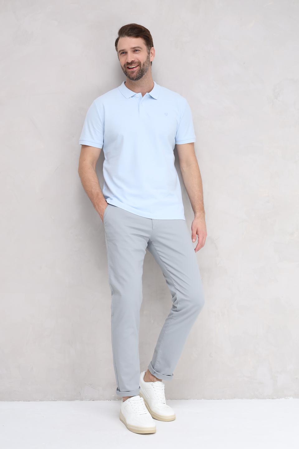 Поло Basefield голубое