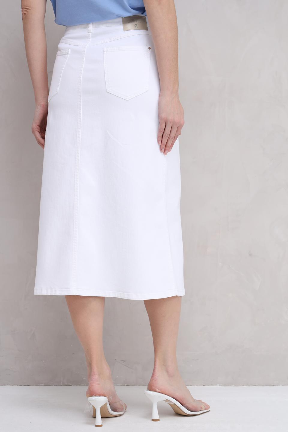 Юбка Gardeur деним белая с разрезом