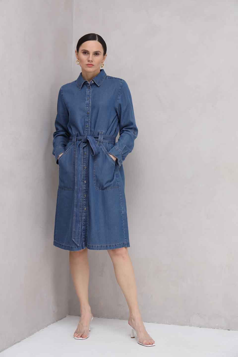 Платье рубашка Olsen деним