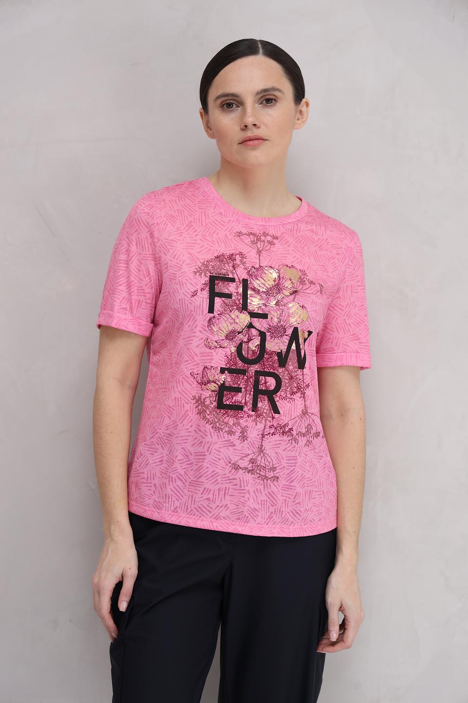 Футболка Gerry Weber с принтом Flower розовый