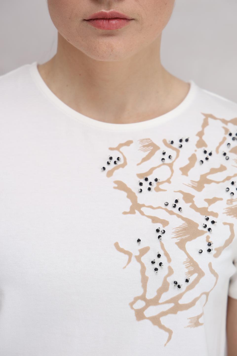 Футболка Taifun с вышивкой белая