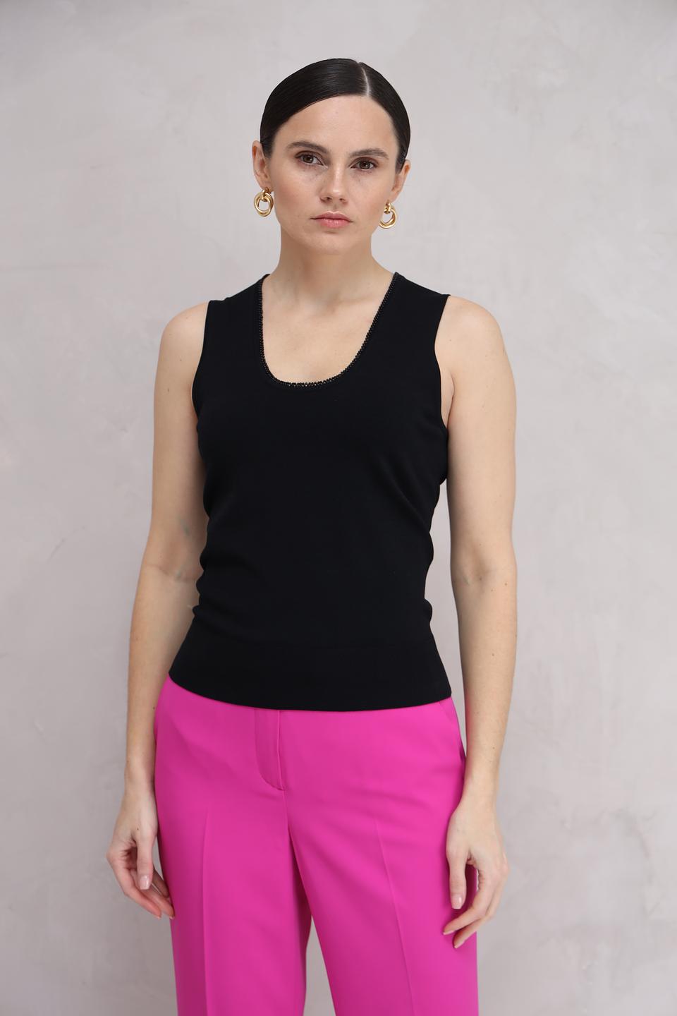 Топ Taifun чёрный с декором