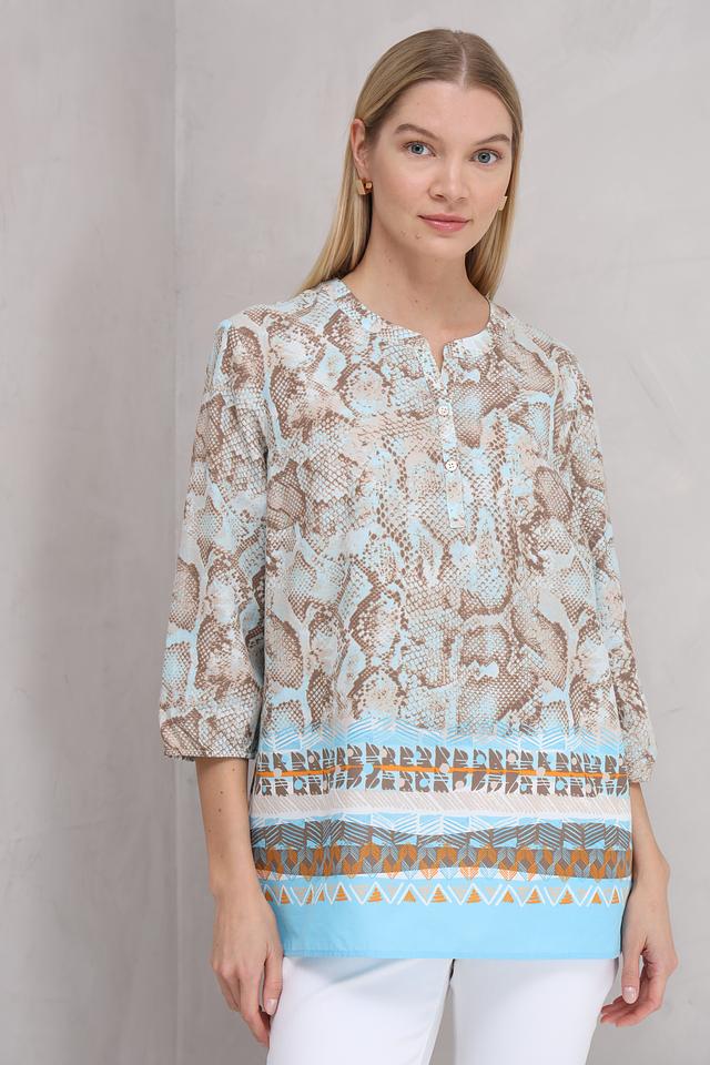 Блуза Lebek с принтом рептилия
