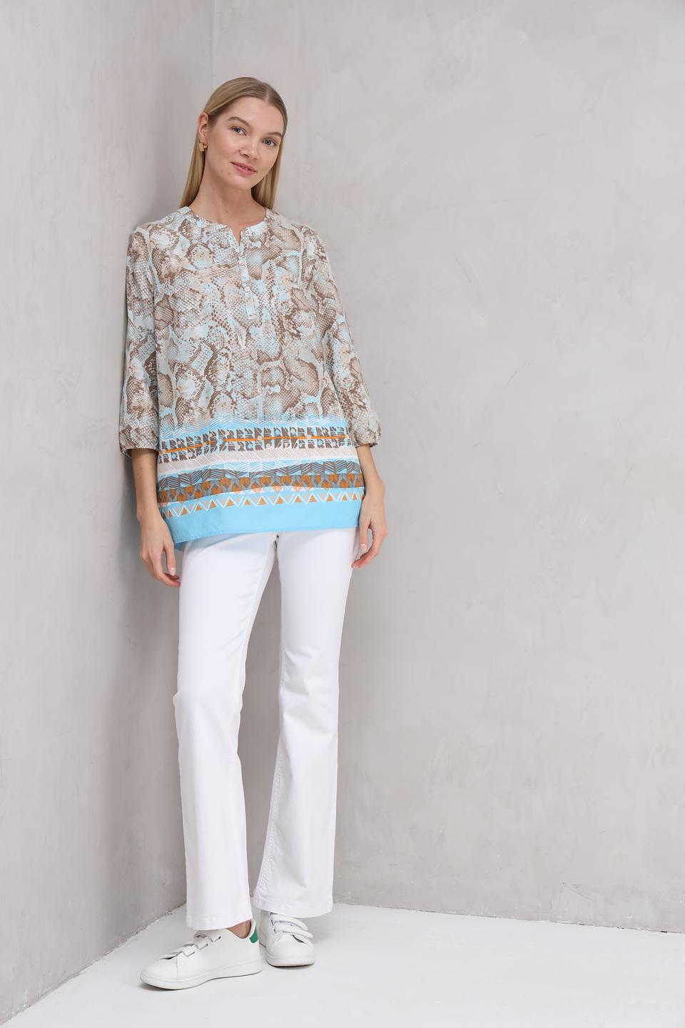 Блуза Lebek с принтом рептилия