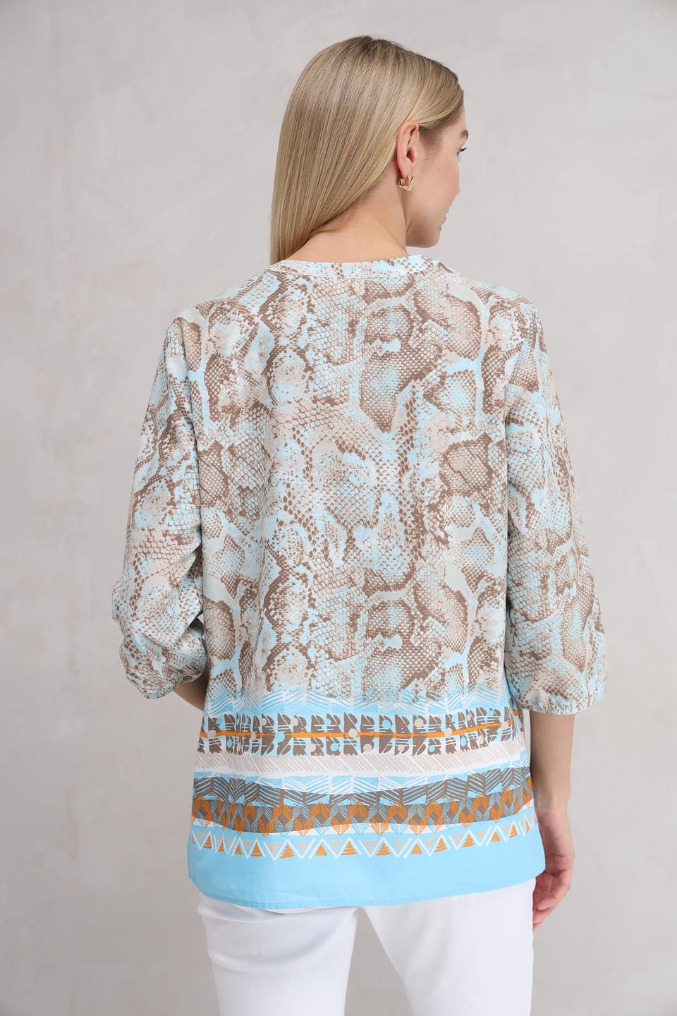 Блуза Lebek с принтом рептилия