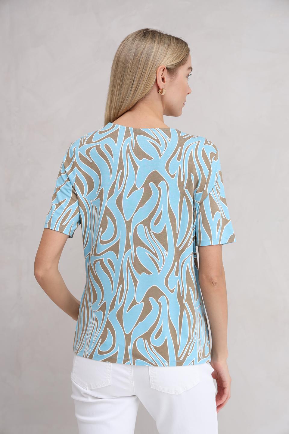 Футболка Barbara Lebek с принтом голубой