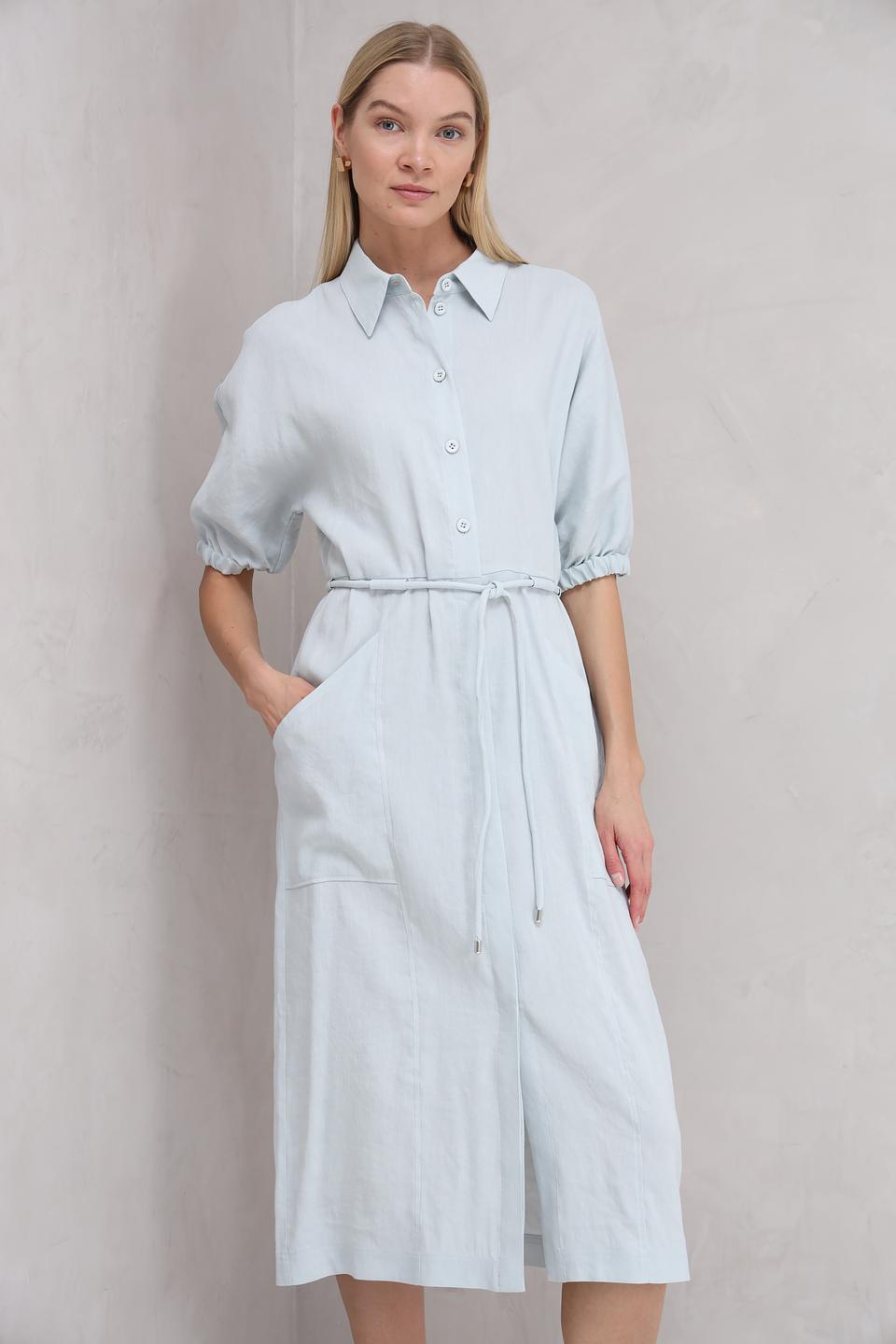 Платье Marc Cain льняное голубое