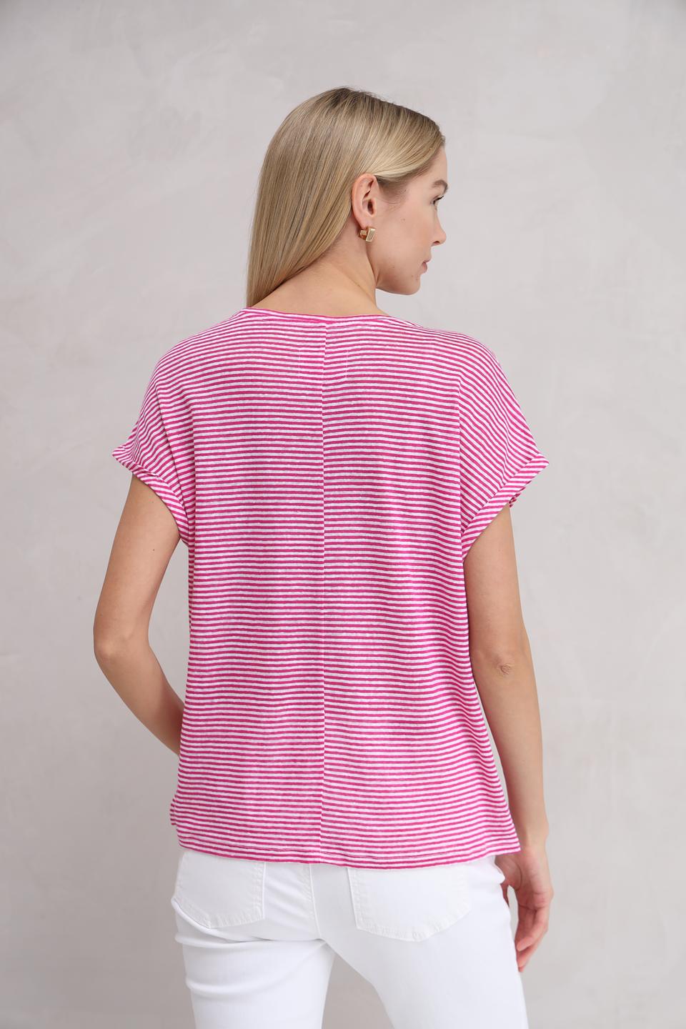 Футболка Oui в полоску малиновая