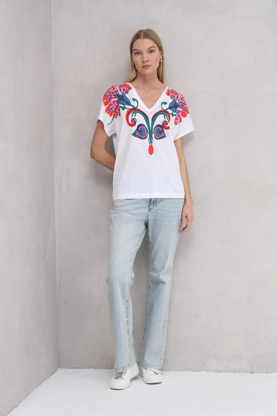 Футболка Oui с цветочным принтом