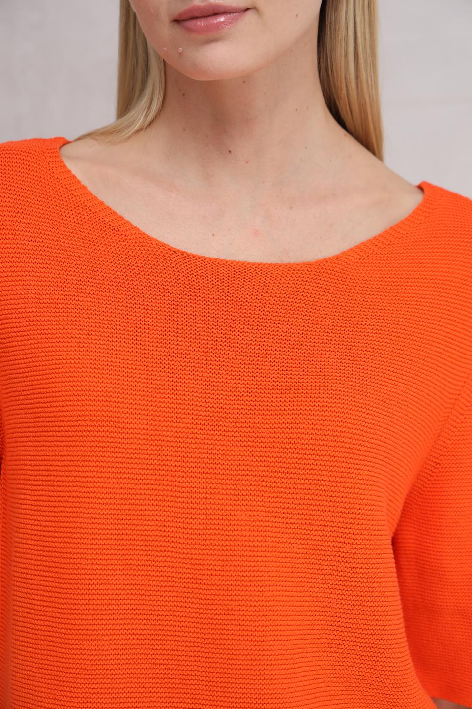 Пуловер Oui оранжевый с рукавом 3/4