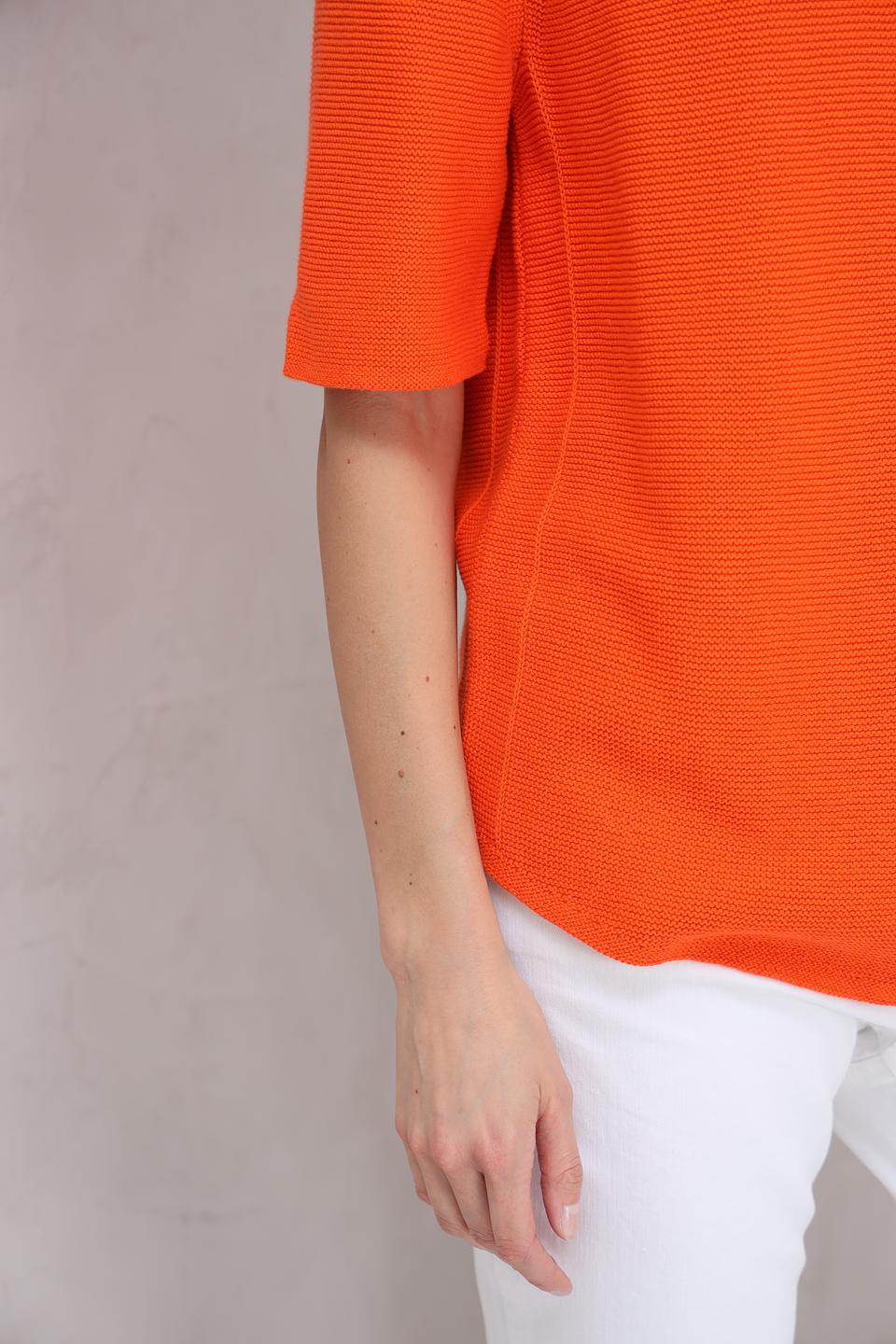 Пуловер Oui оранжевый с рукавом 3/4