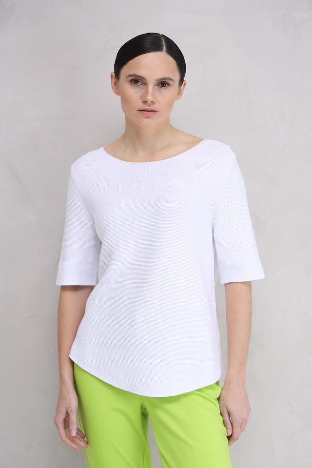 Пуловер Oui женский белый с рукавом 3/4