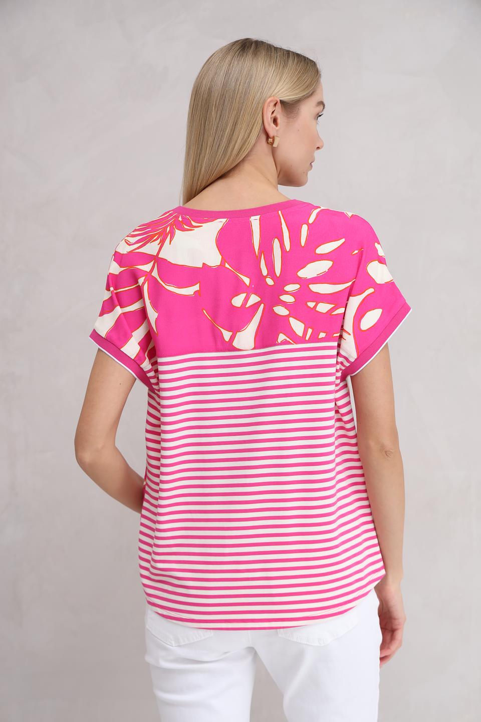 Блуза Oui с принтом, фуксия