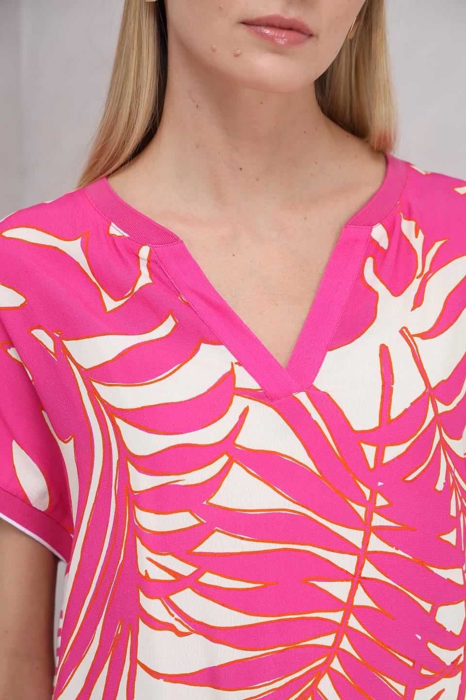 Блуза Oui с принтом, фуксия