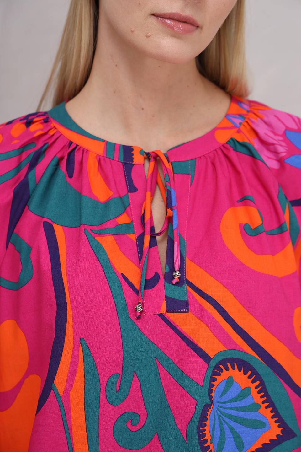 Блуза Oui с принтом фуксия
