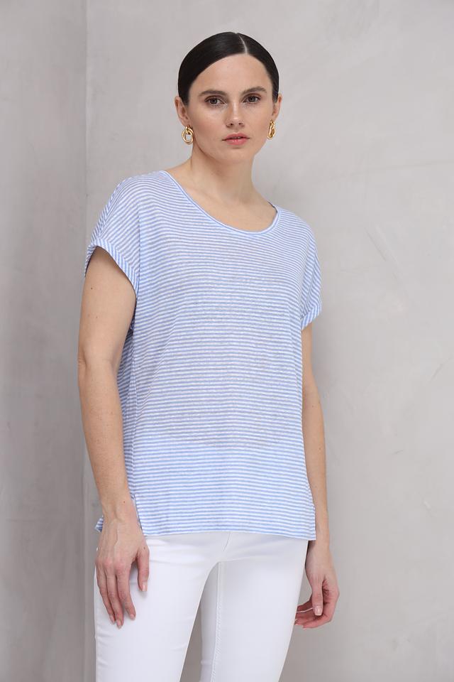 Футболка Oui в полоску голубую