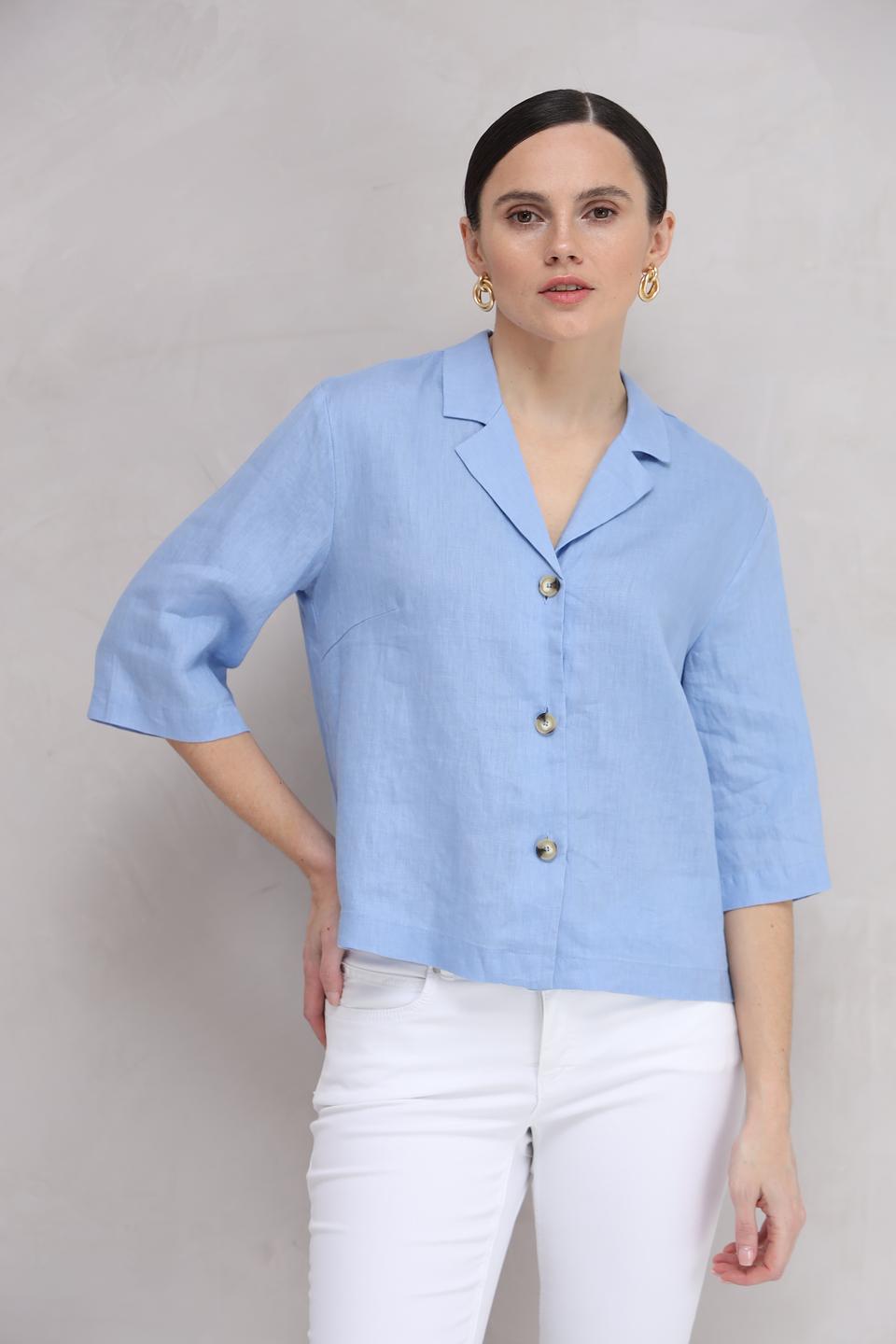 Жакет Oui лен голубой
