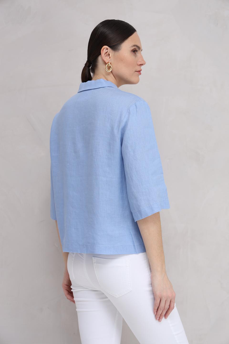 Жакет Oui лен голубой