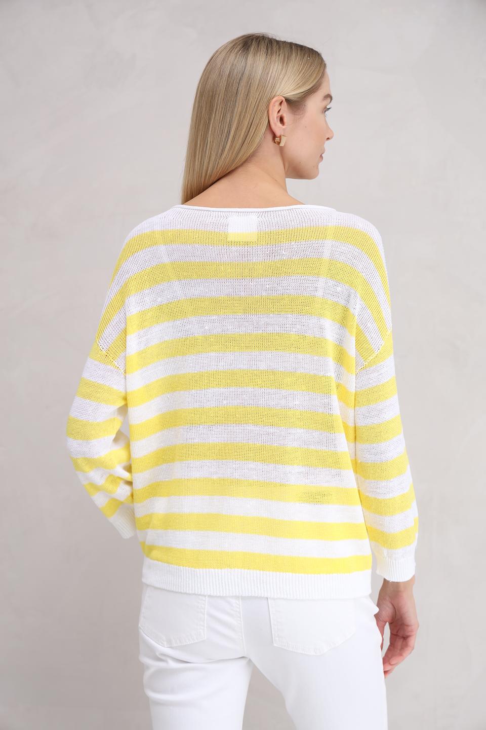 Пуловер Oui в полоску жёлтый
