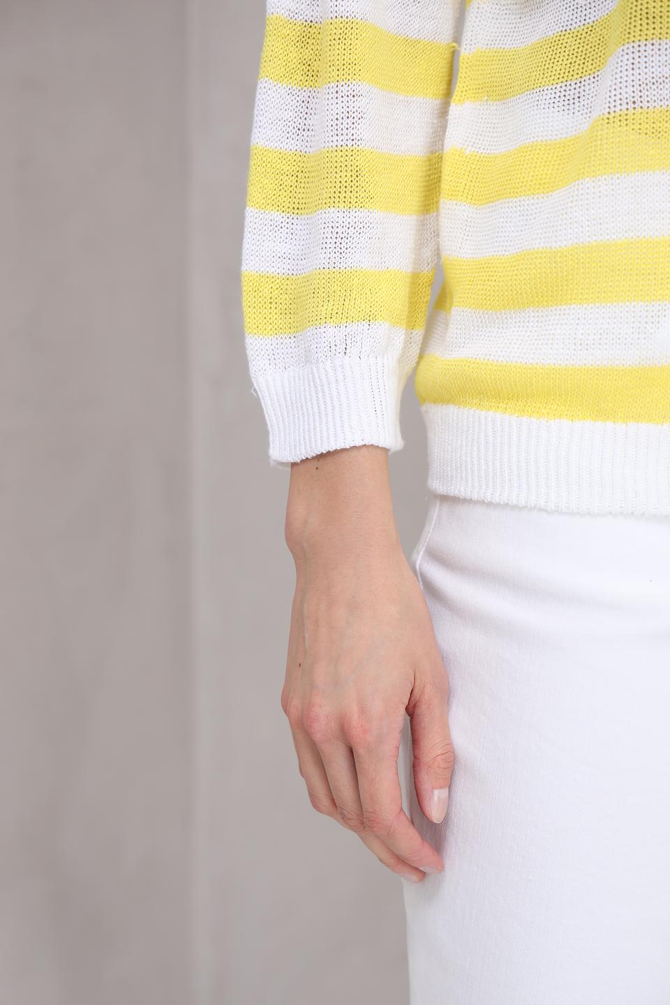 Пуловер Oui в полоску жёлтый