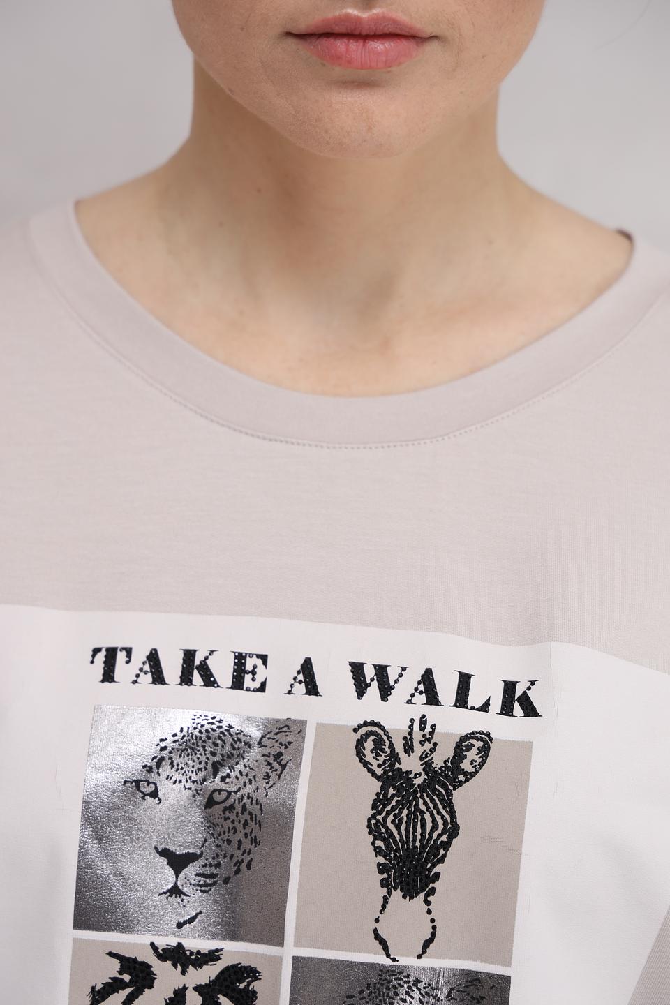 Футболка Monari с принтом бежевая