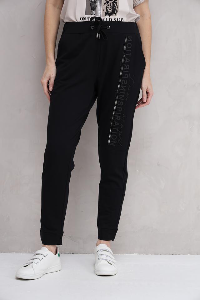 Брюки Monari чёрные с логотипом