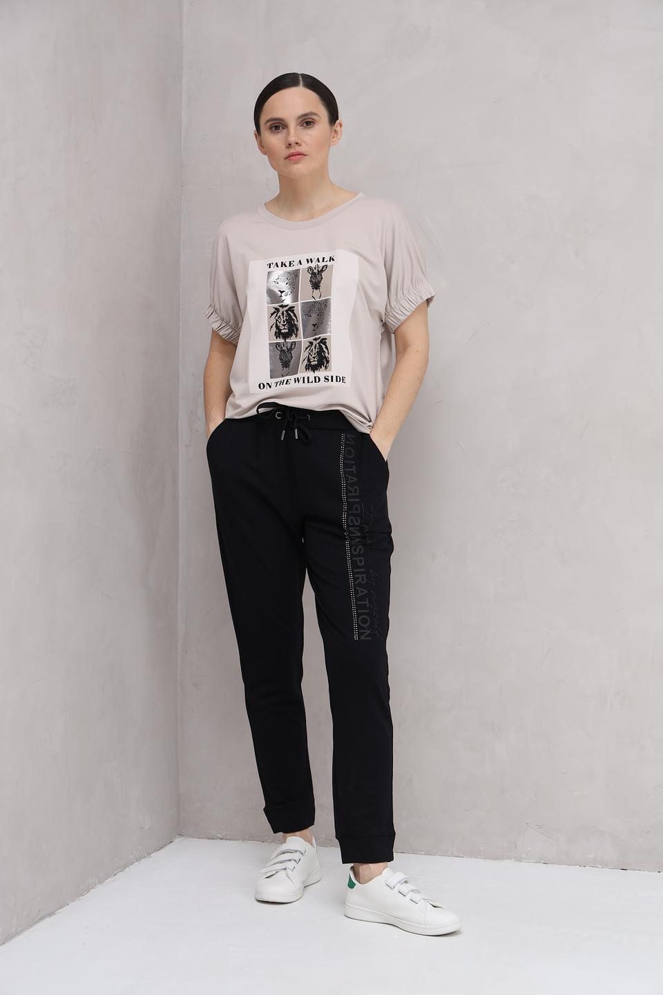 Брюки Monari чёрные с логотипом