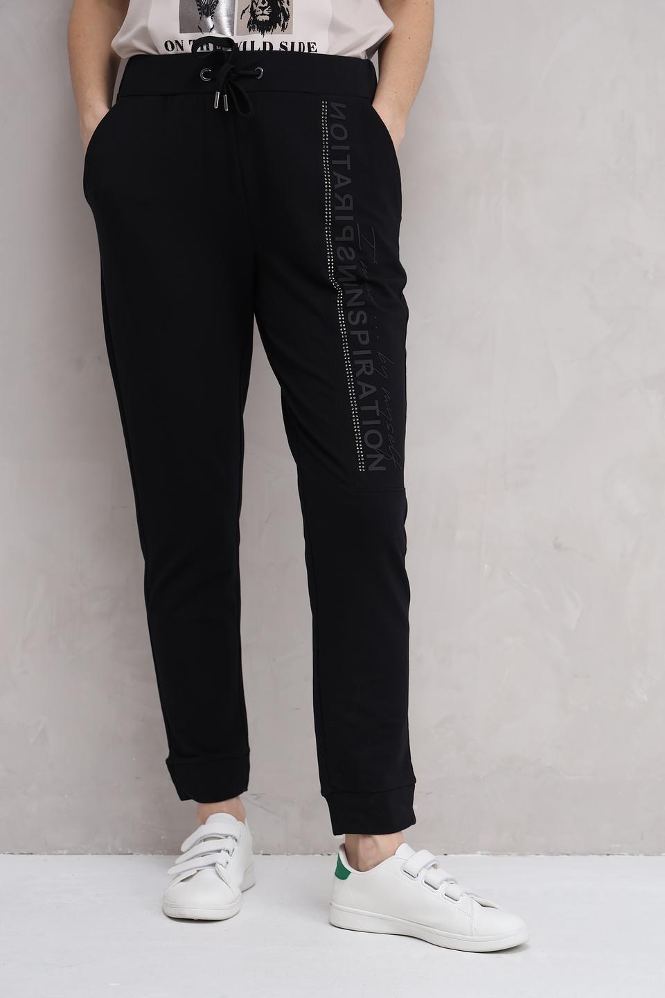 Брюки Monari чёрные с логотипом