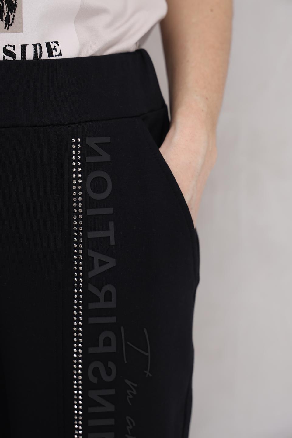 Брюки Monari чёрные с логотипом