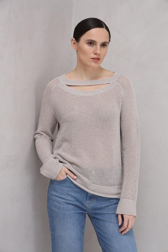 Пуловер Monari с вырезом бежевый